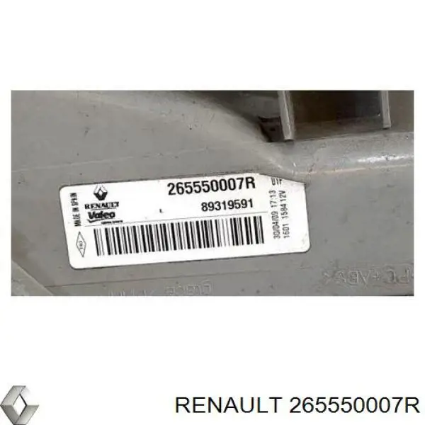 Lanterna traseira esquerda externa Renault (RVI) 265550007R preço, a partir de 110,57 USD