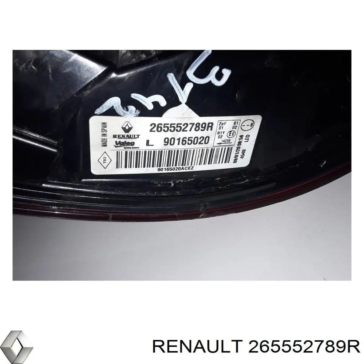 Lanterna traseira esquerda externa 265552789R Renault (RVI)