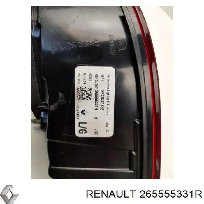 265552154R Renault (RVI) Lanterna traseira esquerda interna