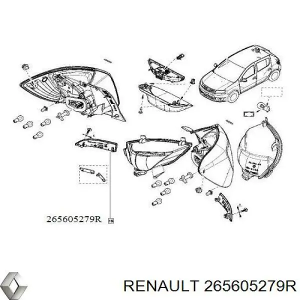 265605279R Renault (RVI) Lanterna de nevoeiro traseira direita