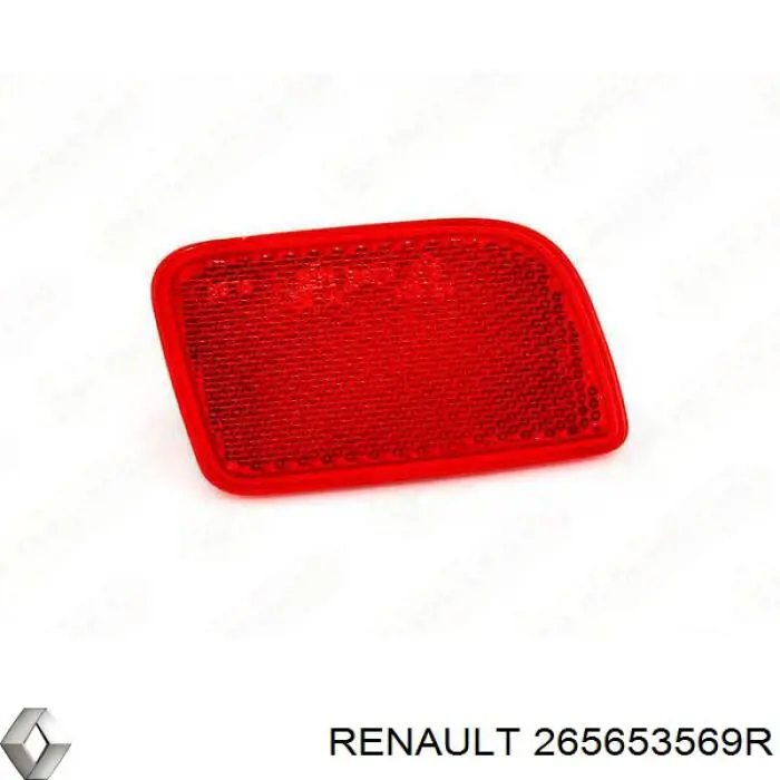 265653569R Renault (RVI) Retrorrefletor (refletor) do pára-choque traseiro esquerdo