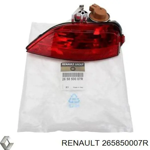 Lanterna de nevoeiro traseira esquerda Renault (RVI) 265850007R preço, a partir de 59,36 USD