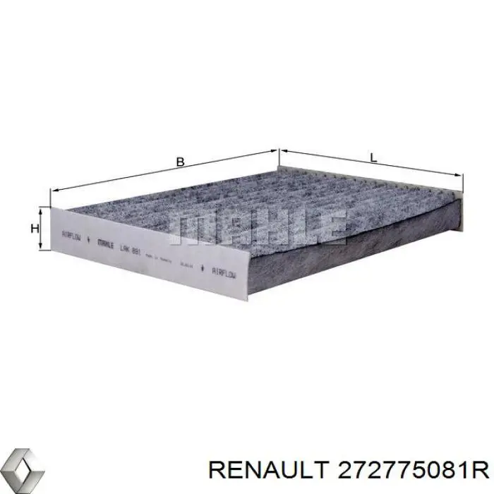 Filtro de salão Renault (RVI) 272775081R preço, a partir de 12,16 USD