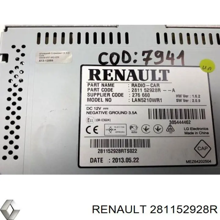 Mostrador multifuncional Renault (RVI) 281152928R preço, a partir de 259,24 USD