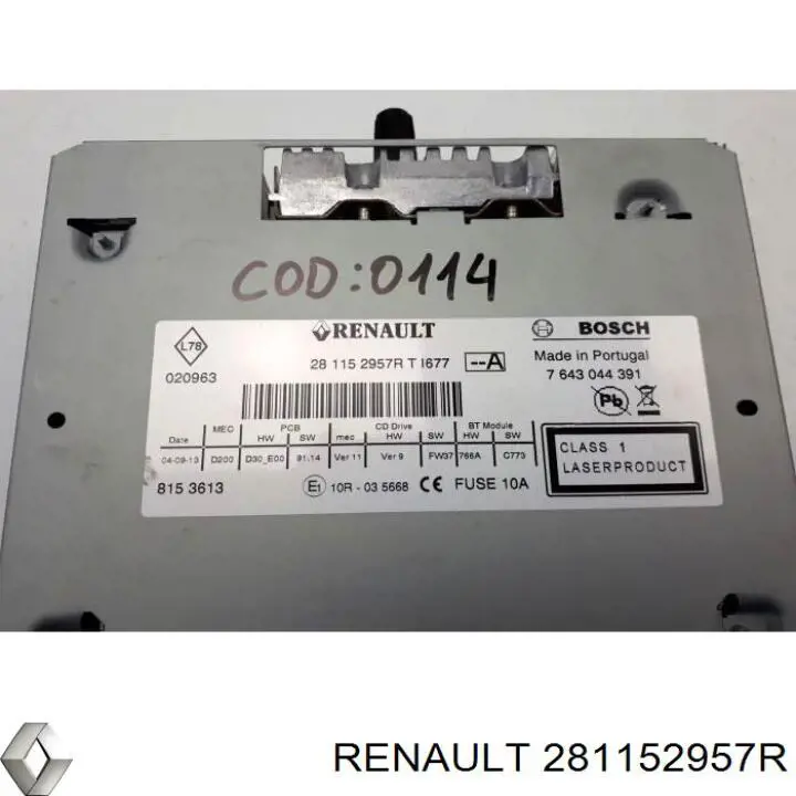 Aparelhagem de som (rádio AM/FM) Renault Master III FV