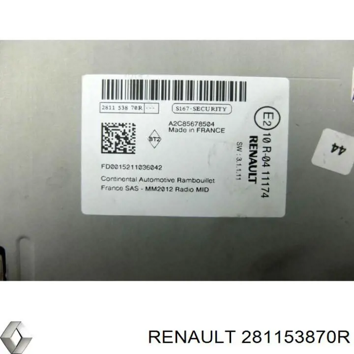 Aparelhagem de som (rádio AM/FM) 281153870R Renault (RVI)