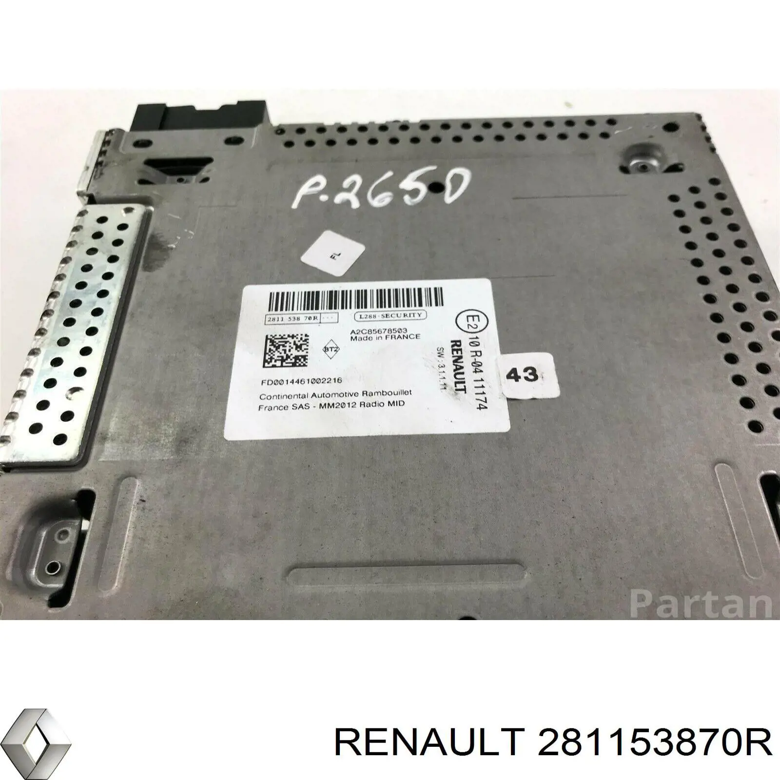 Compre 281153870R Renault (RVI) Aparelhagem de som (rádio AM/FM)