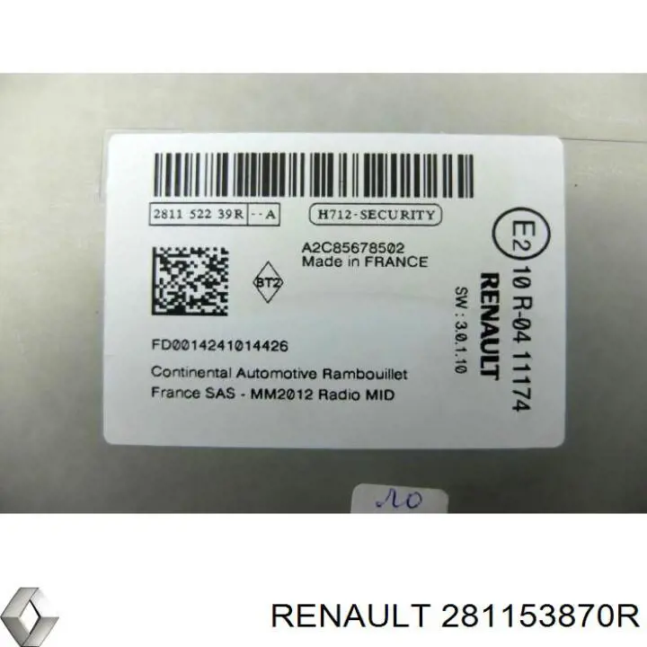 Aparelhagem de som (rádio AM/FM) 281153870R Renault (RVI)