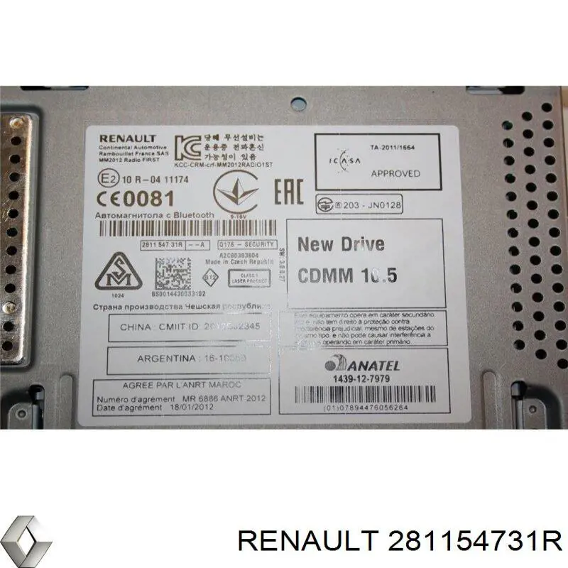 281154731R Renault (RVI) Aparelhagem de som (rádio AM/FM)