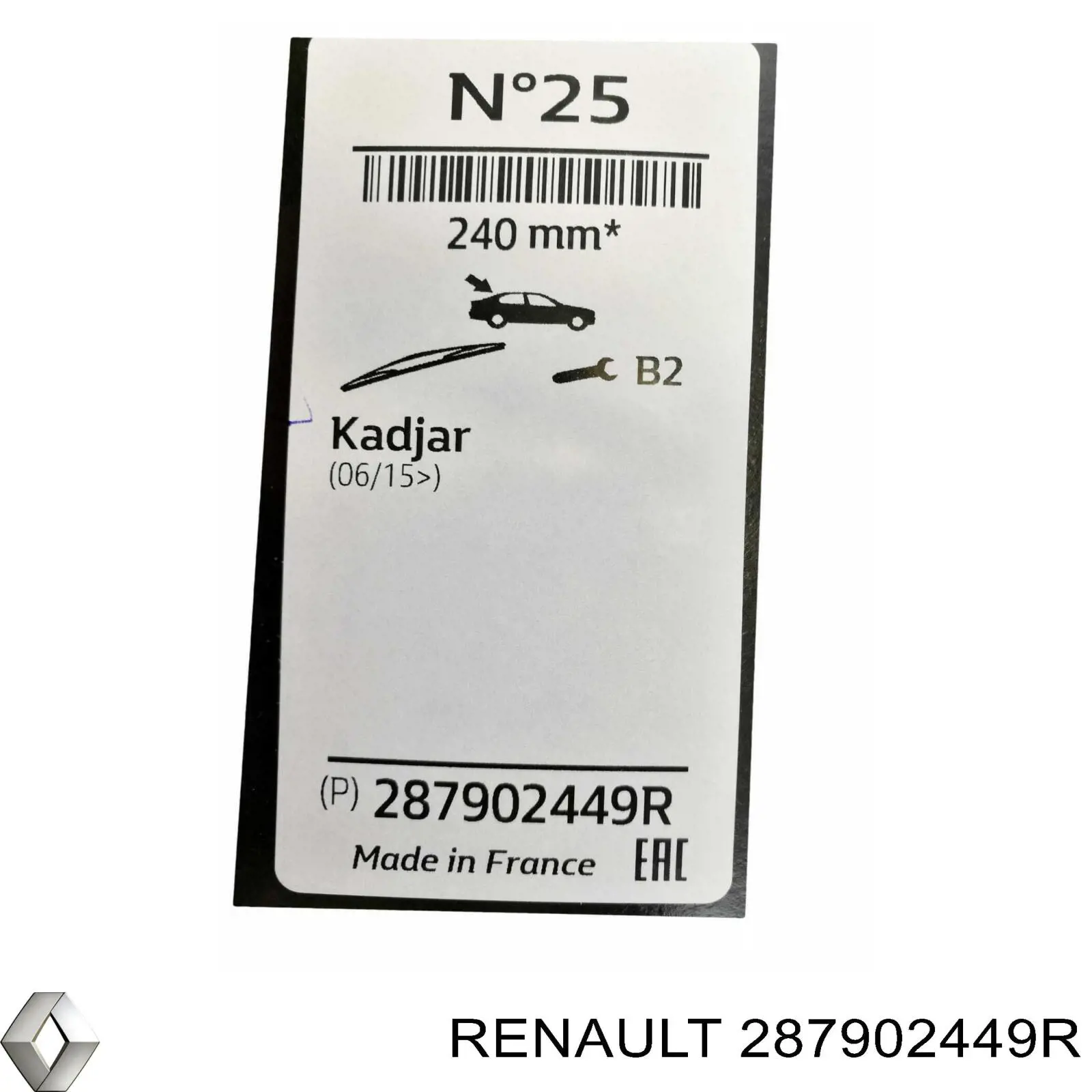 Compre 287902449R Renault (RVI) Limpa-pára-brisas de vidro traseiro