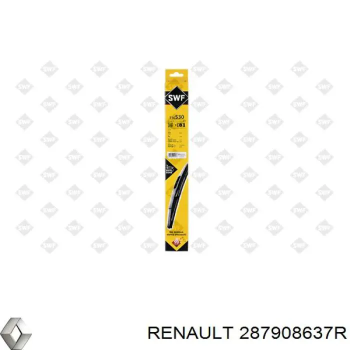 287904430R Renault (RVI) Limpa-pára-brisas de vidro traseiro
