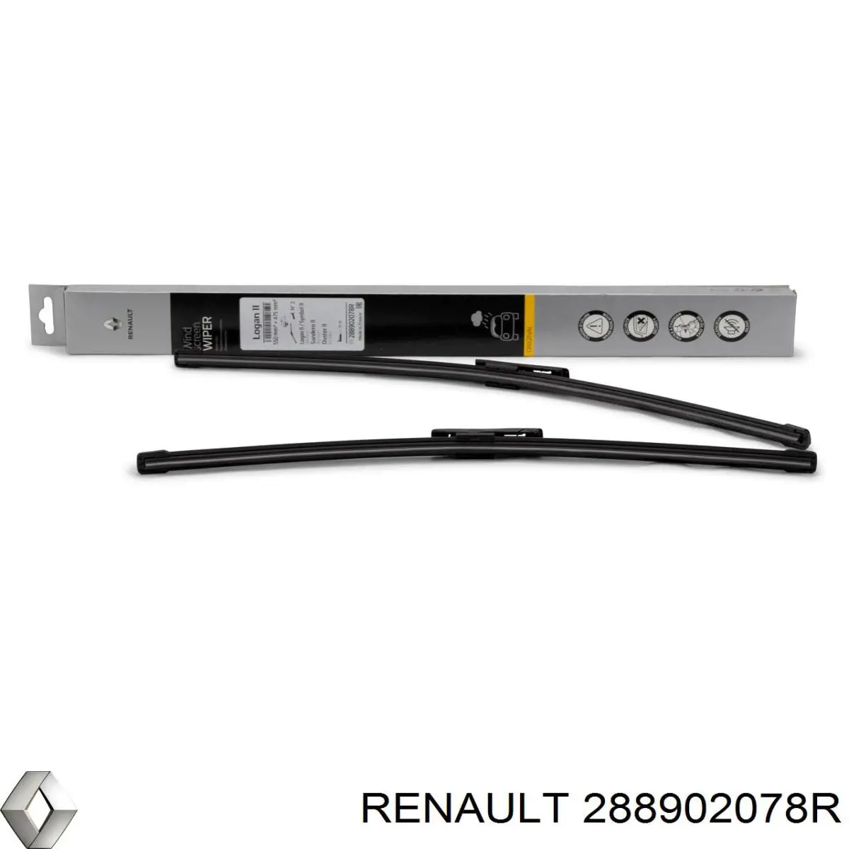 288902078R Renault (RVI) Limpa-pára-brisas do pára-brisas, kit de 2 un.