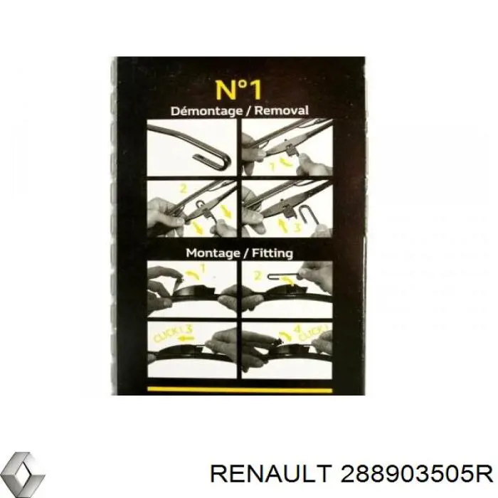 288903505R Renault (RVI) Limpa-pára-brisas do pára-brisas, kit de 2 un.