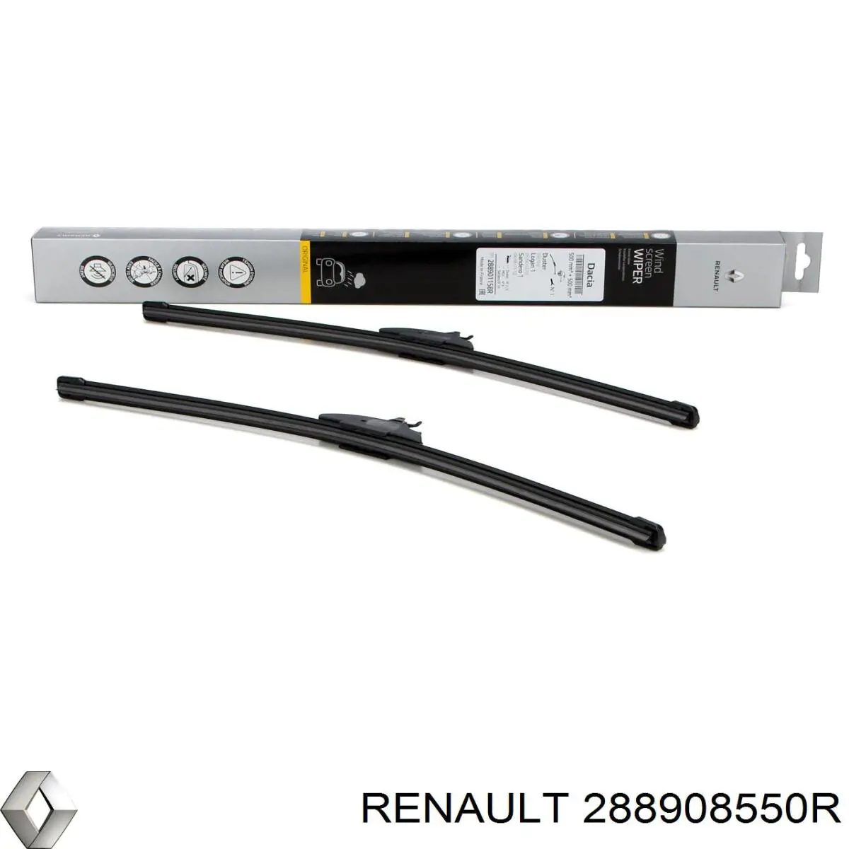 Limpa-pára-brisas do pára-brisas, kit de 2 un. Renault (RVI) 288908550R preço, a partir de 23,13 USD