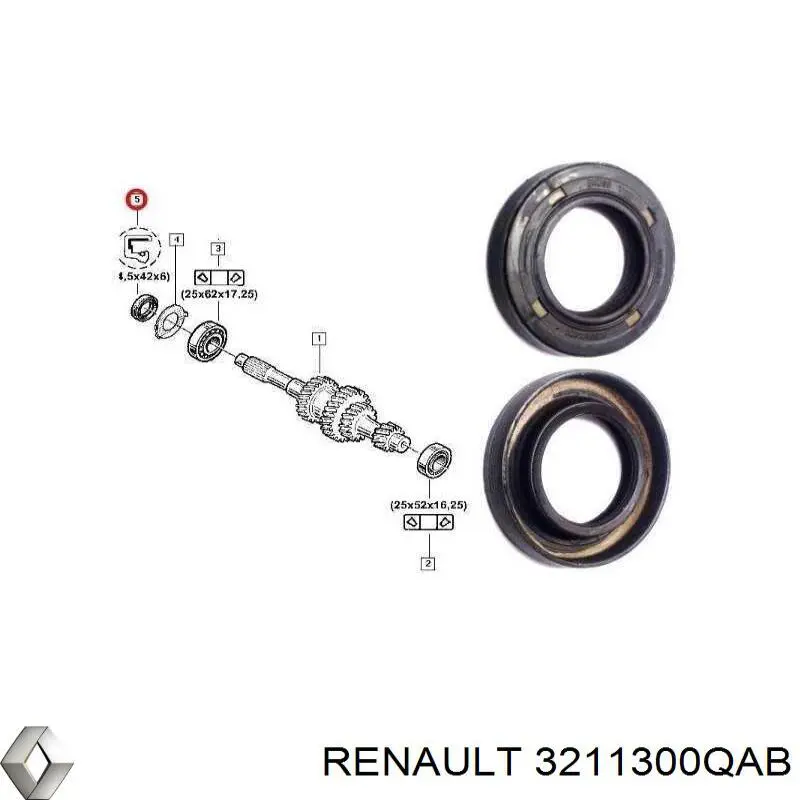 Vedação da Caixa Automática de Mudança (de árvore de saída/primária) Renault (RVI) 3211300QAB preço, a partir de 6,70 USD