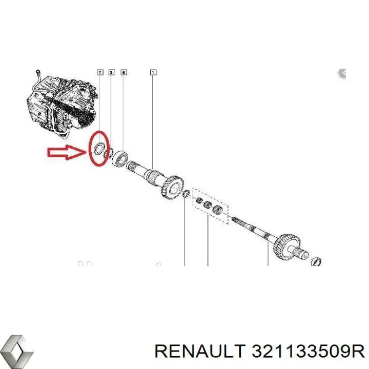 321133509R Renault (RVI) Vedação da Caixa Automática de Mudança (de árvore de saída/primária)