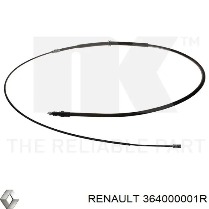 364000001R Renault (RVI) Cabo traseiro direito/esquerdo do freio de estacionamento