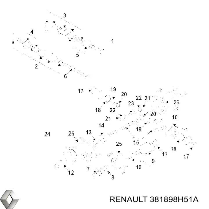 381898H51A Renault (RVI) Bucim da haste de redutor do eixo traseiro