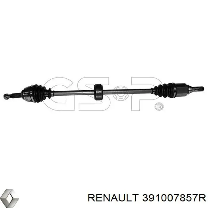 391007857R Renault (RVI) Semieixo (acionador) dianteiro direito