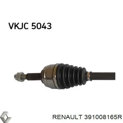 Semieixo (acionador) dianteiro direito Renault (RVI) 391008165R preço, a partir de 107,26 USD