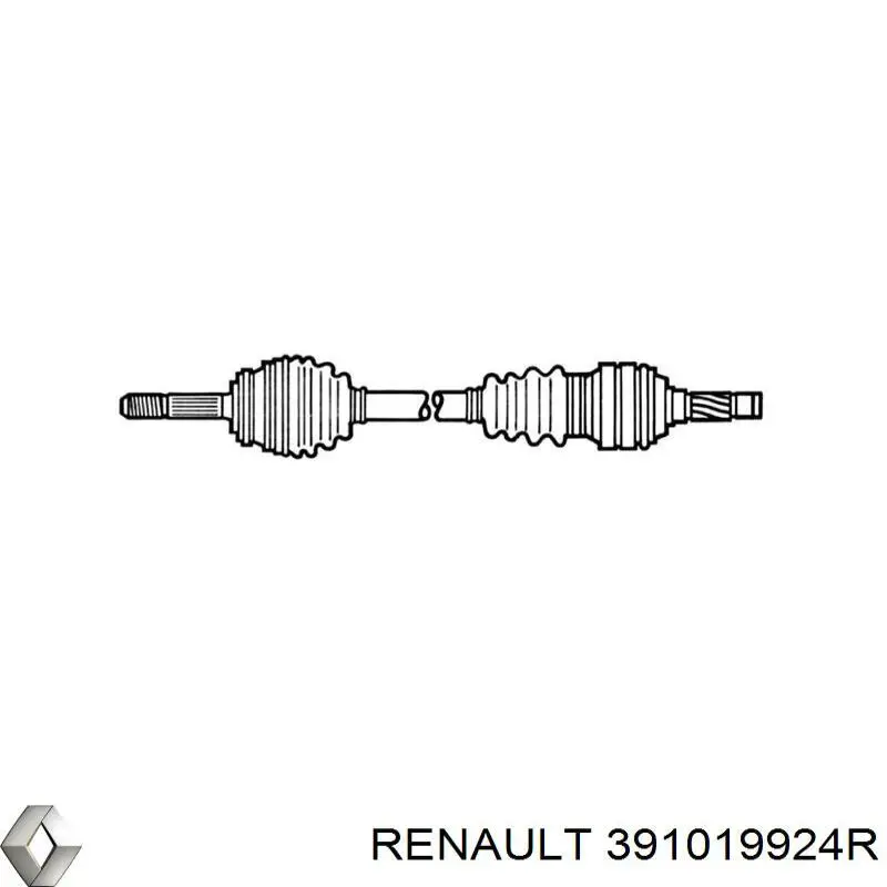 391019924R Renault (RVI) Semieixo (acionador) dianteiro esquerdo