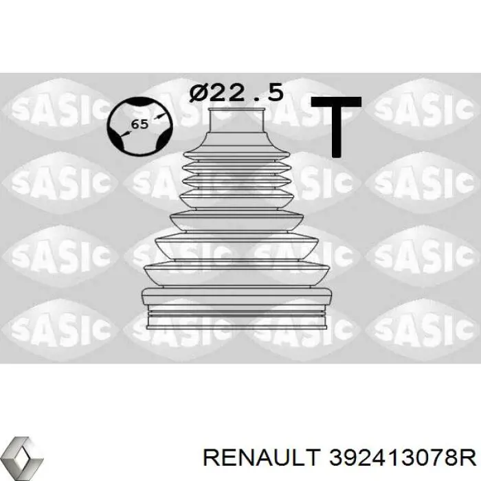 392413078R Renault (RVI) Bota de proteção interna de junta homocinética do semieixo dianteiro