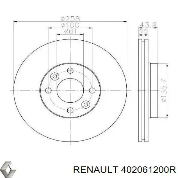 Compre 402061200R Renault (RVI) Disco do freio dianteiro