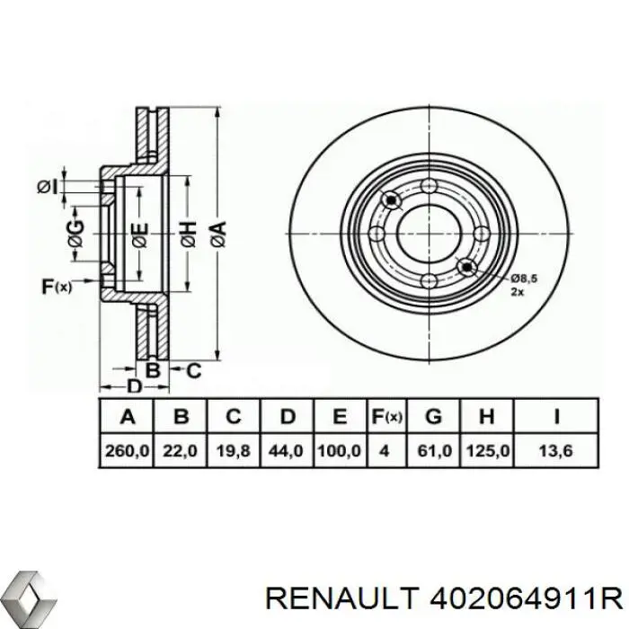Compre 402064911R Renault (RVI) Disco do freio dianteiro