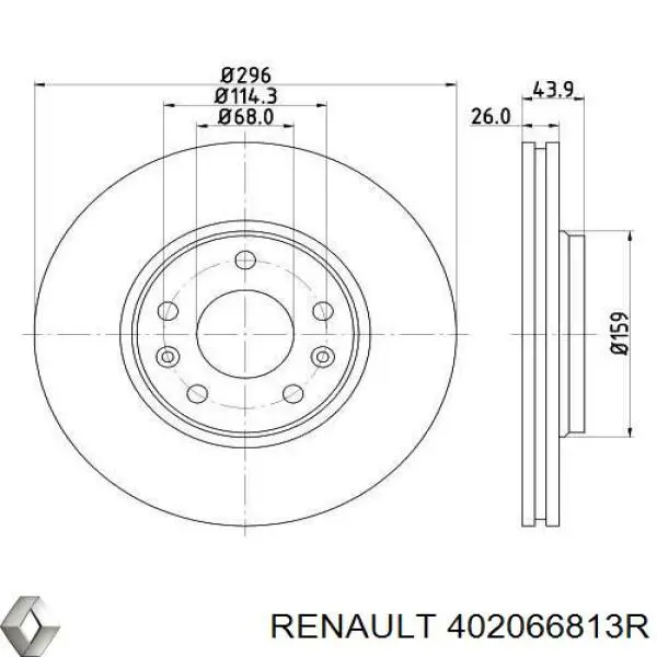 Disco do freio dianteiro Renault (RVI) 402066813R preço, a partir de 53,36 USD