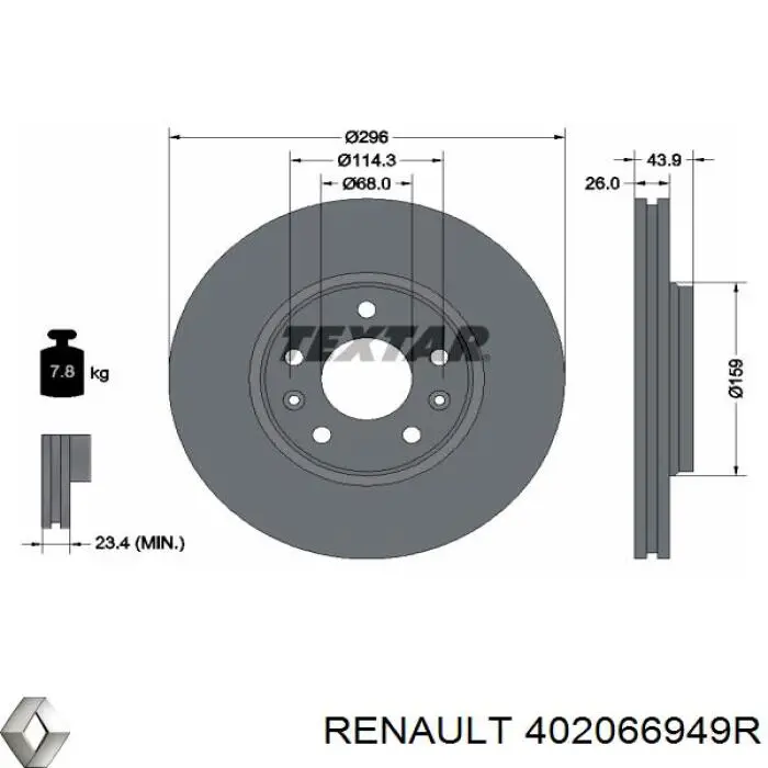 Compre 402066949R Renault (RVI) Disco do freio dianteiro