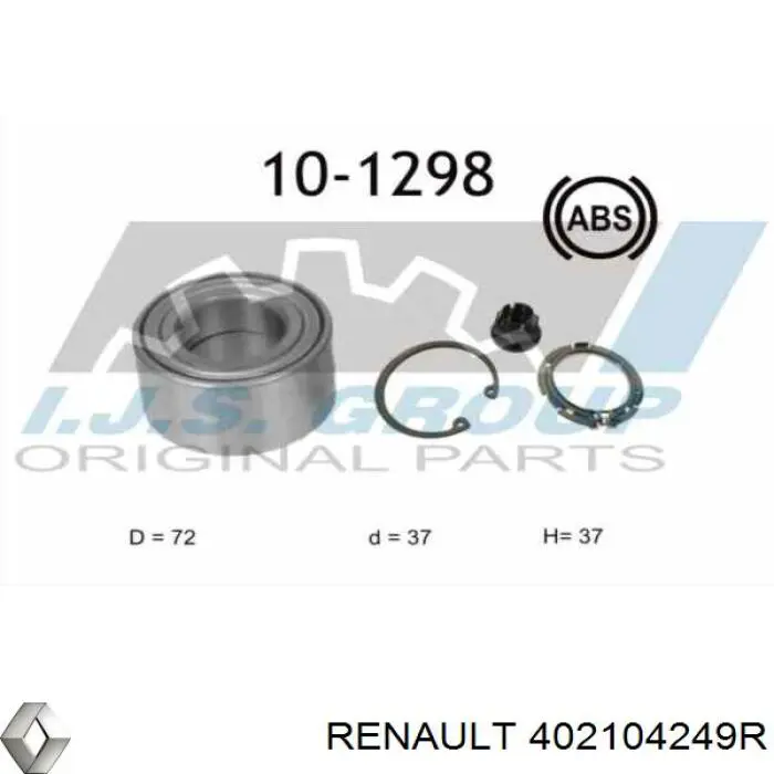Compre 402104249R Renault (RVI) Rolamento de cubo dianteiro