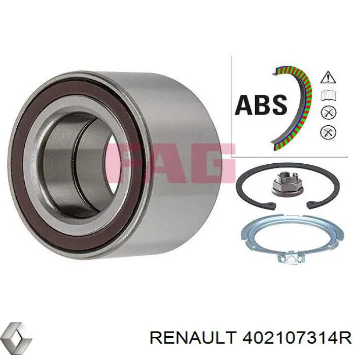 402107314R Renault (RVI) Rolamento de cubo dianteiro