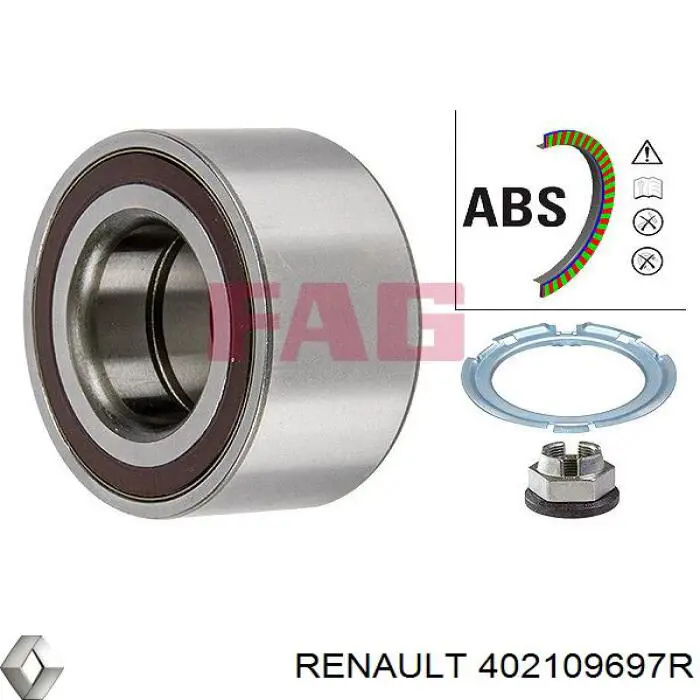 402109697R Renault (RVI) Rolamento de cubo dianteiro