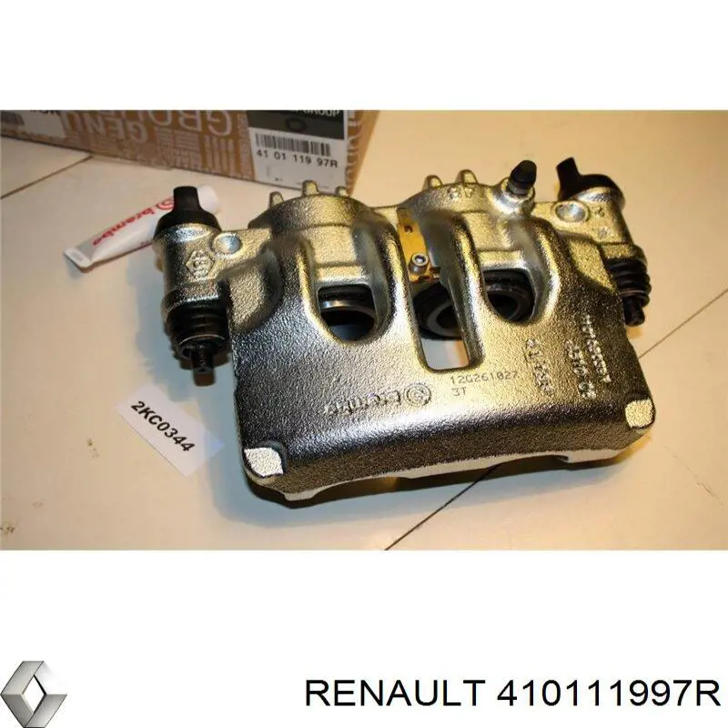 410111997R Renault (RVI) Suporte do freio dianteiro esquerdo