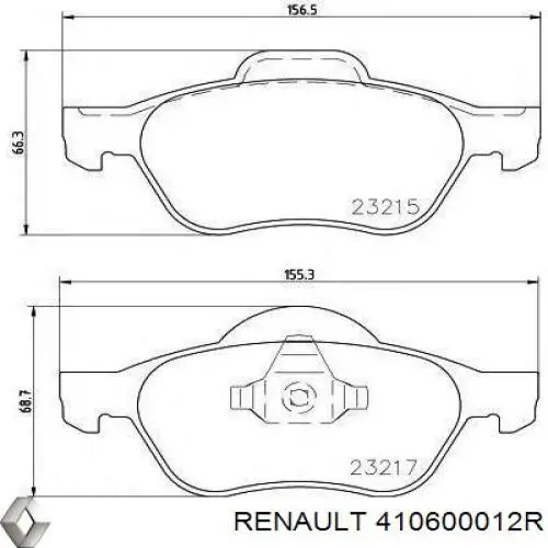 Compre 410600012R Renault (RVI) Sapatas do freio dianteiras de disco