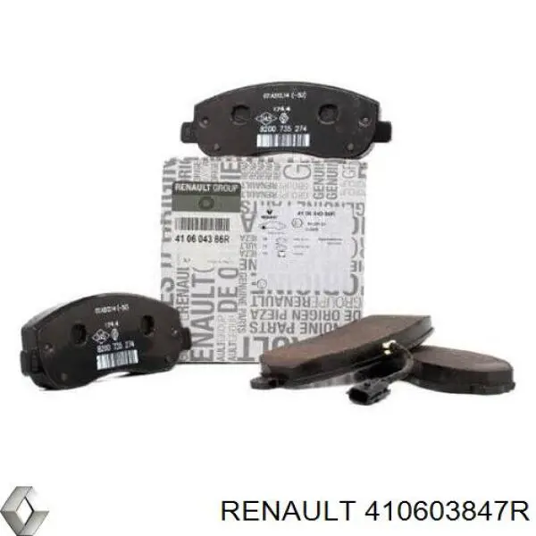 Sapatas do freio dianteiras de disco Renault (RVI) 410603847R preço, a partir de 49,11 USD