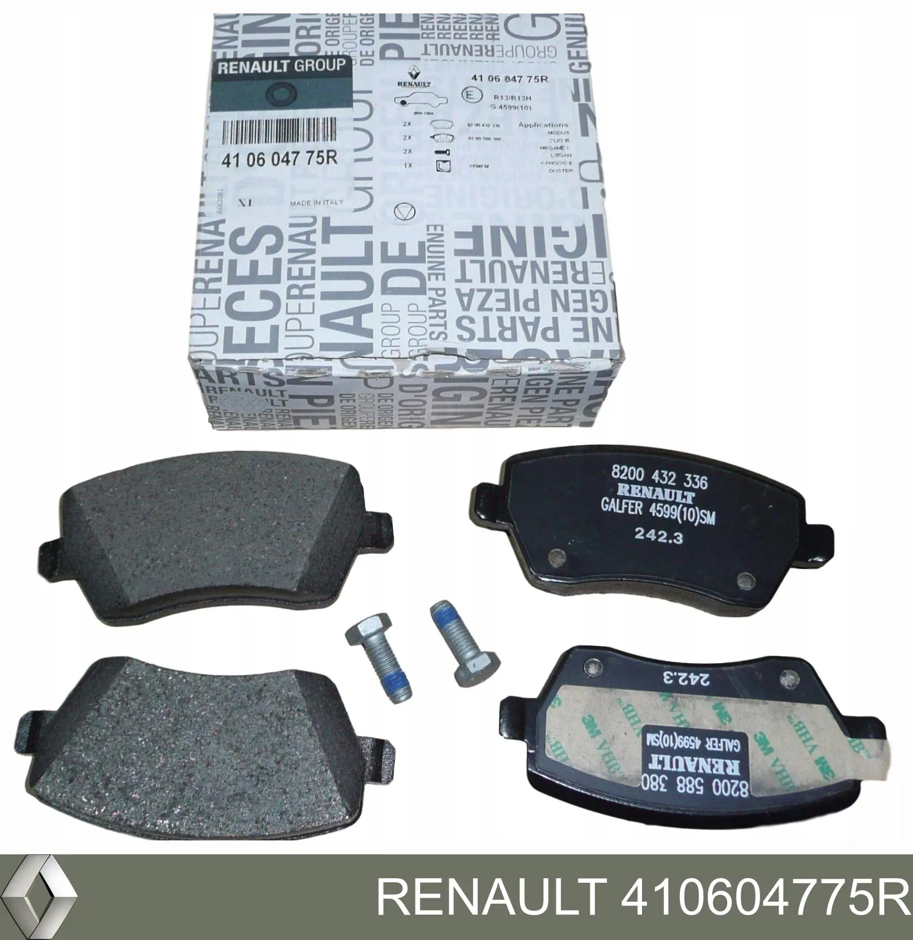410604775R Renault (RVI) Sapatas do freio dianteiras de disco
