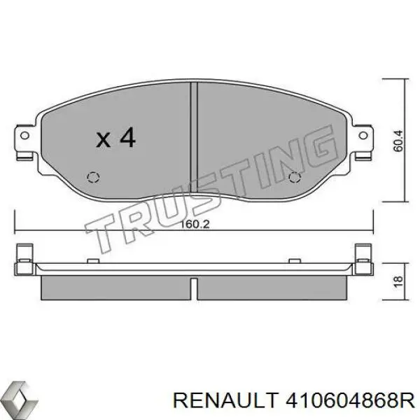Compre 410604868R Renault (RVI) Sapatas do freio dianteiras de disco