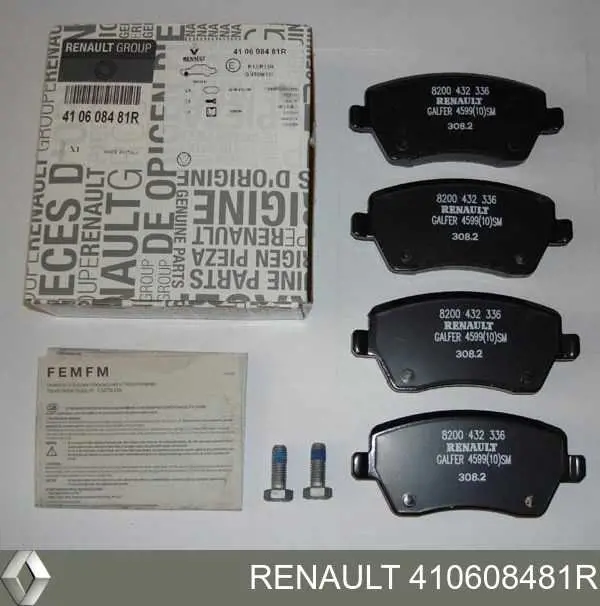 410608481R Renault (RVI) Sapatas do freio dianteiras de disco
