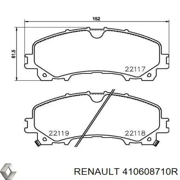 Sapatas do freio dianteiras de disco Renault (RVI) 410608710R preço, a partir de 32,81 USD