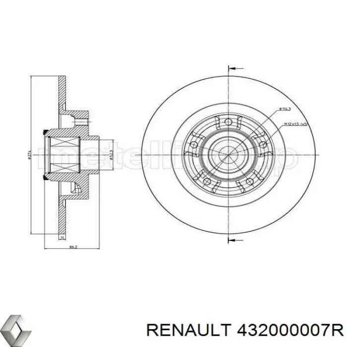 Compre 432000007R Renault (RVI) Disco do freio traseiro