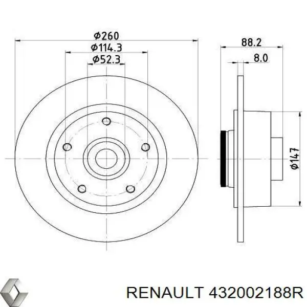 432002188R Renault (RVI) Disco do freio traseiro