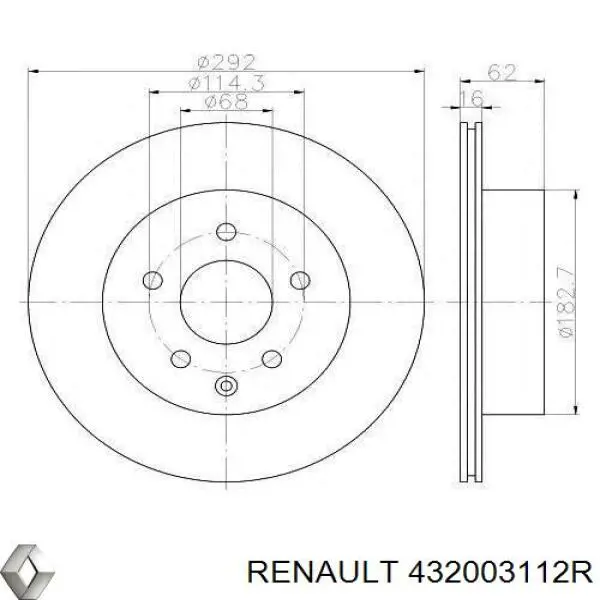 432003112R Renault (RVI) Disco do freio traseiro
