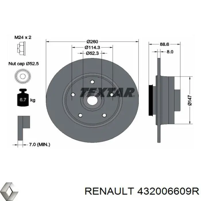Compre 432006609R Renault (RVI) Disco do freio traseiro