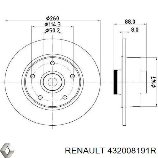 432008191R Renault (RVI) Disco do freio traseiro