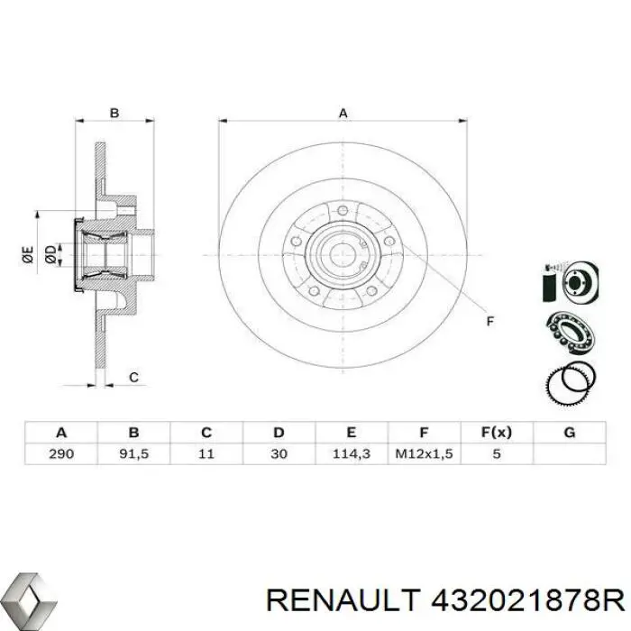 432021878R Renault (RVI) Disco do freio traseiro