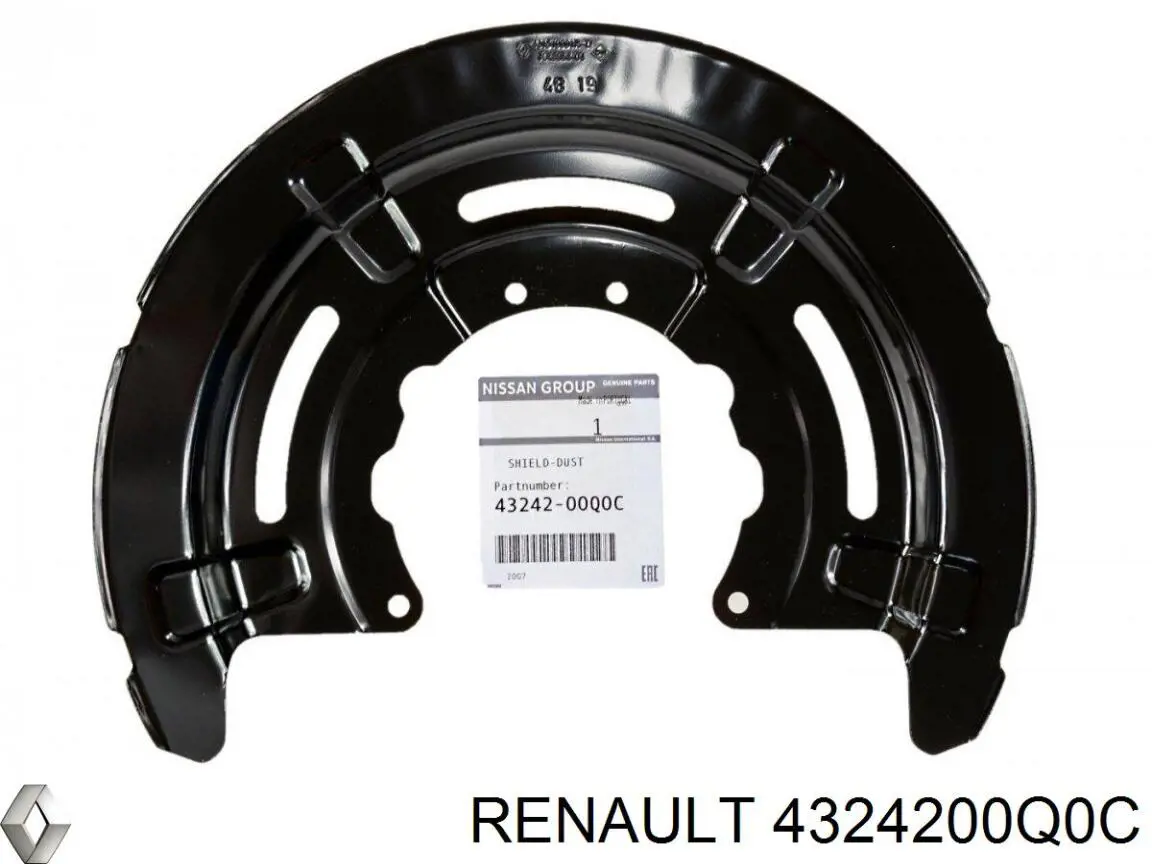 Proteção do freio de disco traseiro Renault (RVI) 4324200Q0C preço, a partir de 33,74 USD