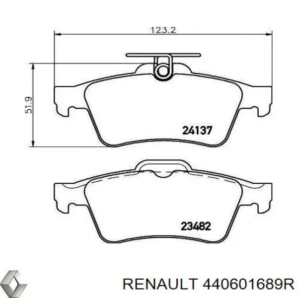 440601689R Renault (RVI) Sapatas do freio traseiras de disco