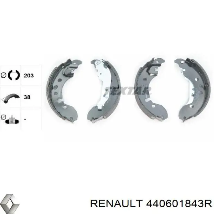 440601843R Renault (RVI) Sapatas do freio traseiras de tambor