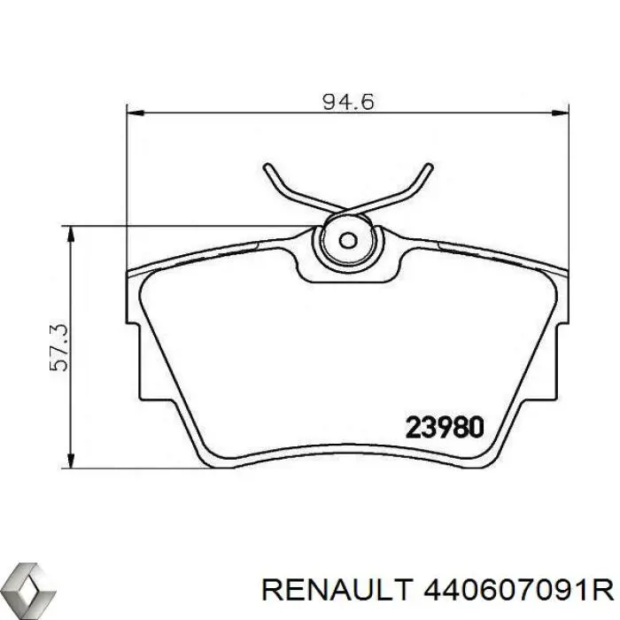 440607091R Renault (RVI) Sapatas do freio traseiras de disco